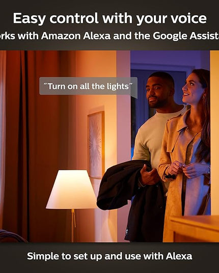 Philips Hue Smart Plug, White - 1 Pack - Turns Any Light Into a Smart Light - Control with Hue App & Smart 75W A19 LED Bulb - White and Color Ambiance Color-Changing Light - 1 Pack PhilipsHue
