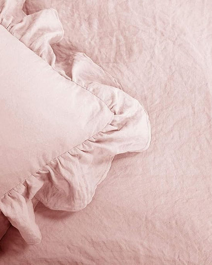 Lush Decor Reyna Ruffle Comforter Set - 3 Piece Cozy Ruffled Bedding Set - Timeless Elegance and Comfort for Bedroom - King, Blush - LeafyLoom