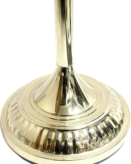 Elegant Designs LF2001-GLD 1 Light Torchiere Marbleized White Glass Shade Floor Lamp, Gold - LeafyLoom