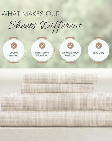 Linen Market 4 Piece Full Bedding Sheet Set (Ray Thatch) - Sleep Better Than Ever with These Ultra-Soft & Cooling Bed Sheets for Your Full Size Bed - Deep Pocket Fits 16" Mattress - LeafyLoom