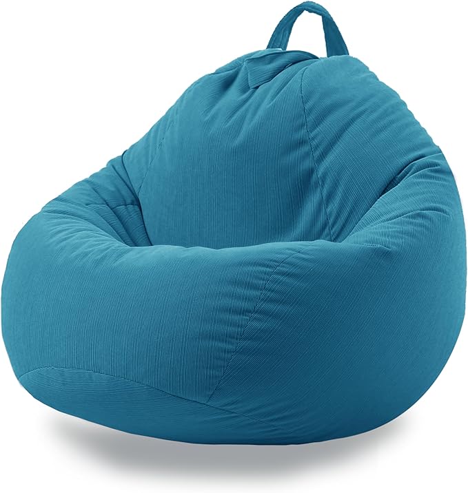 Stuffed Animal Storage Bean Bag Chair Cover (No Filler) Washable Ultra Soft Corduroy Bean Bag Cover for Organizing Plush Toys, Bean Bag for Adults - LeafyLoom