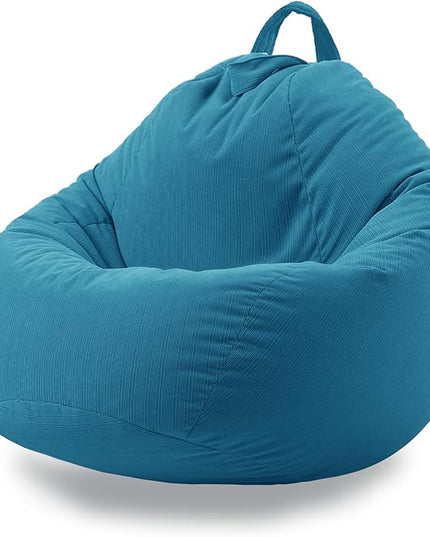 Stuffed Animal Storage Bean Bag Chair Cover (No Filler) Washable Ultra Soft Corduroy Bean Bag Cover for Organizing Plush Toys, Bean Bag for Adults - LeafyLoom