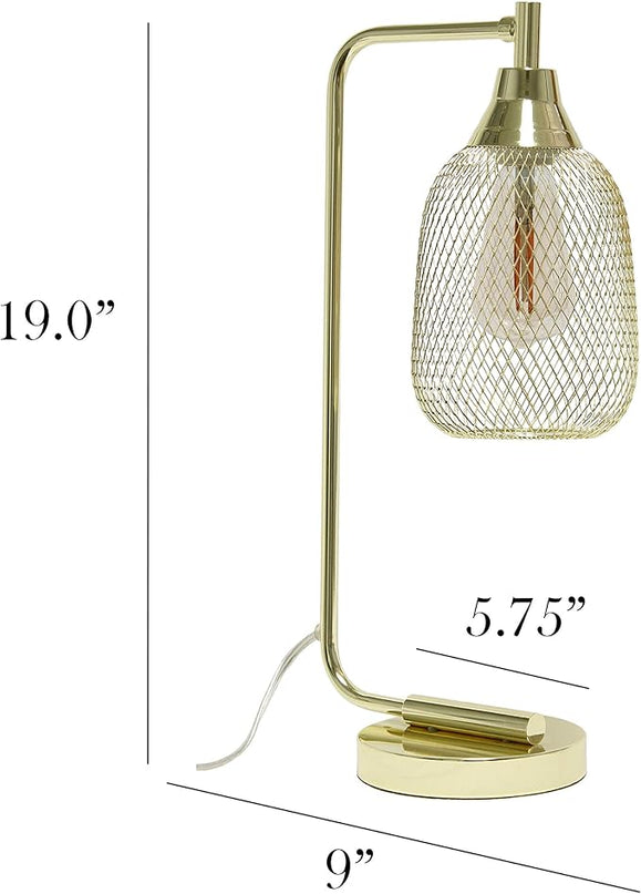 Elegant Designs LD1060-GLD Mesh Wire Table Lamp, Gold - LeafyLoom