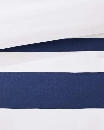 Madison Park Heritage Comforter Quilt Combo Set - Modern Luxury Design, All Season Down Alternative Bedding, Matching Shams, Decorative Pillows, King/Cal King(104"x92"), Color Block Navy 8 Piece - LeafyLoom