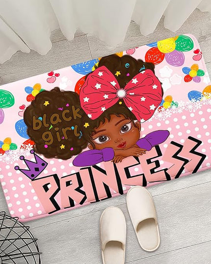 Black Girls for Bedroom Girls Room Rug African American Girls Rugs Bedroom Decor Rugs Princess Room Decor Rugs for Teen Girls Living Room Soft Floor Rugs, Pink, 2'×3' - LeafyLoom