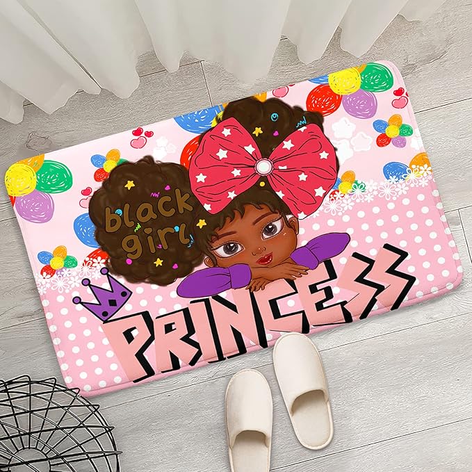 Black Girls for Bedroom Girls Room Rug African American Girls Rugs Bedroom Decor Rugs Princess Room Decor Rugs for Teen Girls Living Room Soft Floor Rugs, Pink, 2'×3' - LeafyLoom