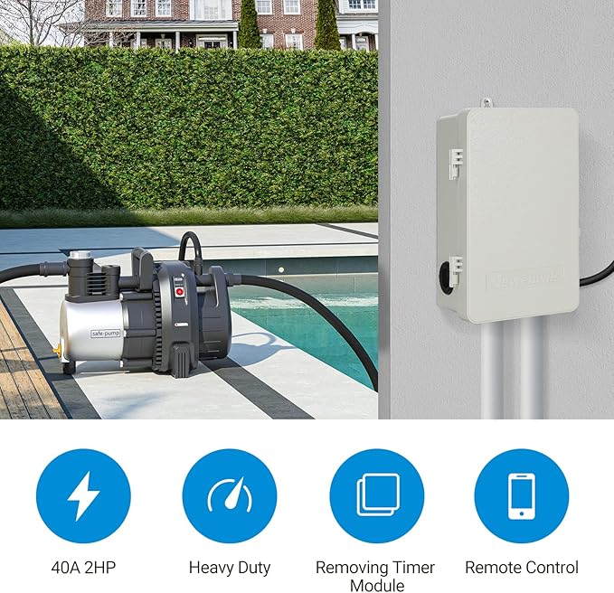 DEWENWILS Pool Timer, WiFi Timer Switch, Heavy Duty 40A 120-277 VAC 2HP, Compatible with Smart Phone, Alexa, Google Assistant, ETL Listed Milky DEWENWILS