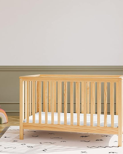Storkcraft Hillcrest 4-in-1 Convertible Crib (Natural) - Converts to Daybed, Toddler Bed, and Full-Size Bed, Fits Standard Full-Size Crib Mattress, Adjustable Mattress Support Base - LeafyLoom
