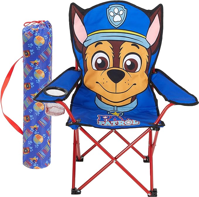Idea Nuova Kids Indoor-Outdoor Folding Camp Chair, Paw Patrol - LeafyLoom