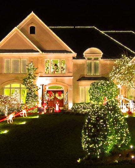 Dazzle Bright Battery Operated Christmas Lights, 2 Pack 32Ft 100LED Clear Mini String Lights Waterproof with 8 Modes for Xmas Indoor Outdoor Yard Holiday Wedding Decorations (Warm White) DazzleBright