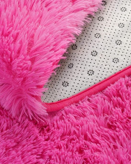 Softlife Ultra Soft Fluffy Area Rugs for Bedroom, Girls and Boys Room Kids Room Nursery Rug, 4 x 5.3 Feet Shaggy Fur Indoor Plush Modern Floor Carpet for Living Room Christmas Decor, Hot Pink - LeafyLoom