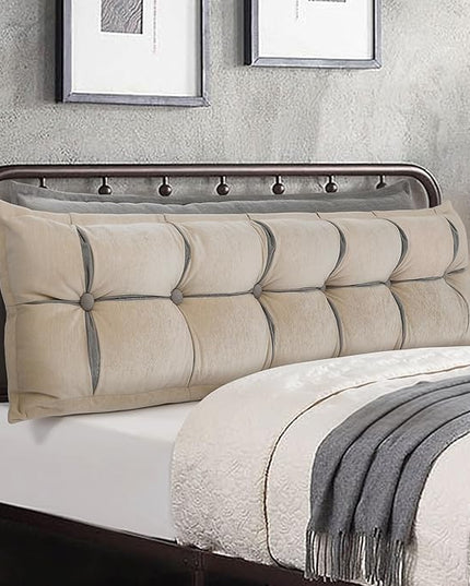 Johnear Headboard Backrest Set of 2 Pack Chenille Throw Pillows for Daybed Couch Support Reading Pillows for Sitting in Bed Adult, Boho Decorative Large Bolster Pillow for King Size Bed Wedge Pillow - LeafyLoom