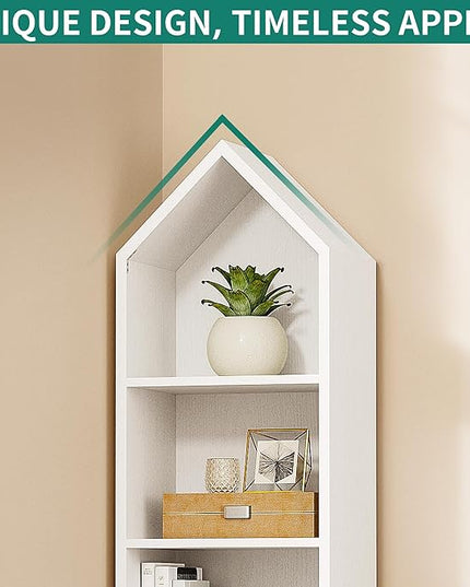 YITAHOME 73" Tall Narrow Bookshelf, Modern Open 5 Tier Bookcase, Wooden Shelf Stand for Small Spaces, Display Shelving Storage Rack for Bedroom, Living Room, Home Office, White - LeafyLoom