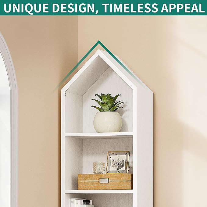 YITAHOME 73" Tall Narrow Bookshelf, Modern Open 5 Tier Bookcase, Wooden Shelf Stand for Small Spaces, Display Shelving Storage Rack for Bedroom, Living Room, Home Office, White - LeafyLoom