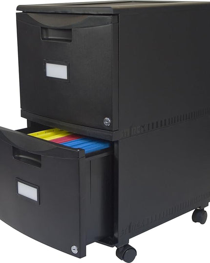 Storex 61312A01C File Cabinet, 1-Pack, Black - LeafyLoom