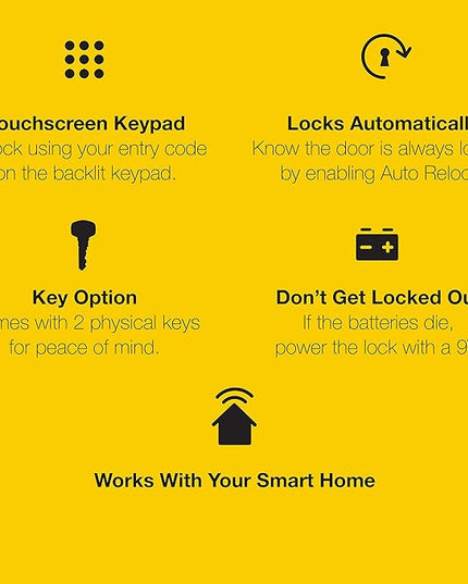 Yale Assure Lever Entry Door Lock with Wi-Fi Connected Touchscreen, Satin Nickel Smart Keypad Door Lock with Handle, Back-Up Key, and Z-Wave Compatibility, YRL226-ZW2-619 Yale