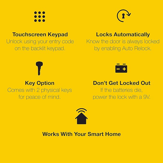 Yale Assure Lever Entry Door Lock with Wi-Fi Connected Touchscreen, Satin Nickel Smart Keypad Door Lock with Handle, Back-Up Key, and Z-Wave Compatibility, YRL226-ZW2-619 Yale