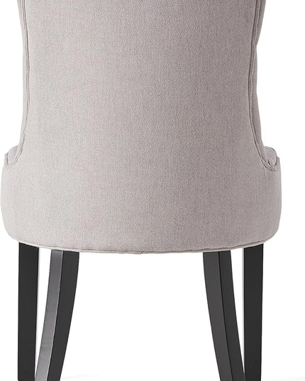 Hayden Fabric Dining Chairs, 2-Pcs Set,Polyester, Light Grey - LeafyLoom