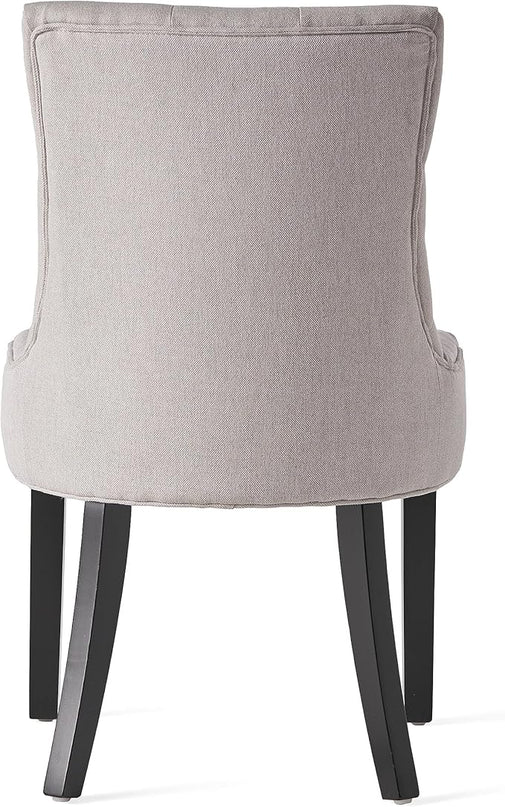 Hayden Fabric Dining Chairs, 2-Pcs Set,Polyester, Light Grey - LeafyLoom
