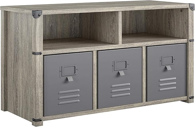 Little Seeds Nova Bedroom Grey Storage Bench, Gray Oak - LeafyLoom