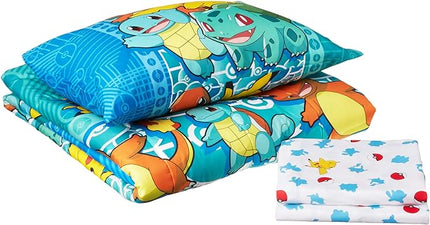Northwest Pokemon Bed in a Bag Set, Twin, First Starters - LeafyLoom