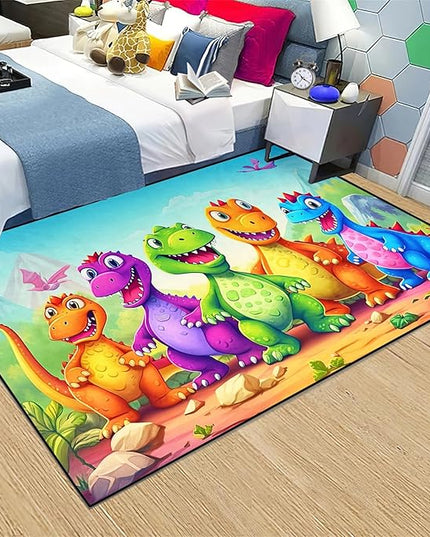 Dinosaur Carpet for Boys Room - Dinosaur Rugs for Boys Bedroom Cartoon Dinosaur Rug Kids Rugs for Bedroom Cute Dinosaur Area Rug for Living Room Bedroom Kids Room,3'×5' - LeafyLoom