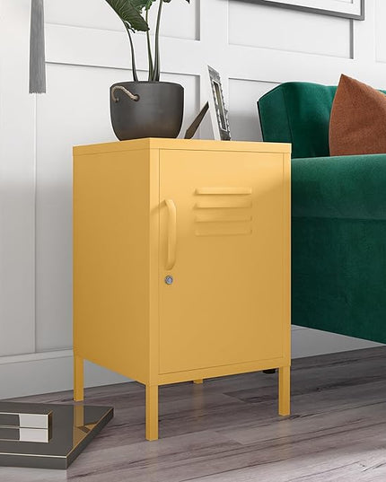 Novogratz Cache Metal Locker, Yellow End Table - LeafyLoom