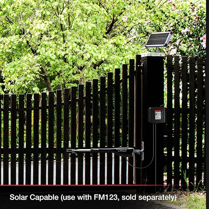 Mighty Mule Gate Opener, Solar and Smart Ready, Heavy Duty Automatic Gate Opener, Gates up to 18ft or 850lb Per Gate Leaf, Dual Gate Opener, MM572W MightyMule