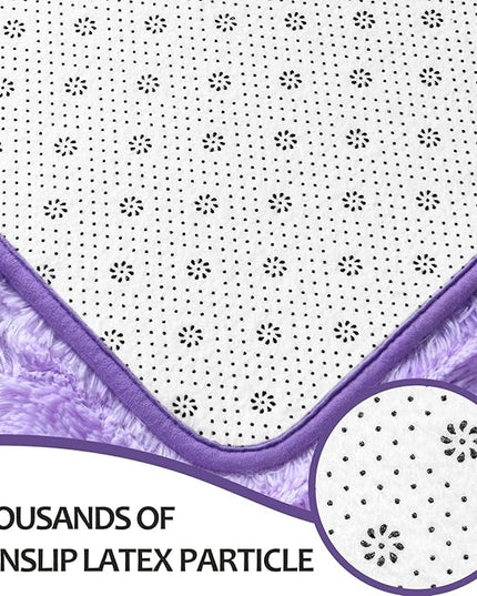 5x8 Large Area Rugs for Living Room, Super Soft Fluffy Modern Bedroom Rug, Tie-Dyed Purple Indoor Shag Fuzzy Carpets for Girls Kids Nursery Room Home Decor - LeafyLoom