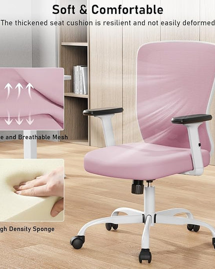 Office Chair, Ergonomic Desk Chair with Adjustable High Back, Breathable Mesh Computer Chair with Adjustable Armrests, Rolling Swivel Comfy Task Chairs, Executive Chair for Home Office - LeafyLoom