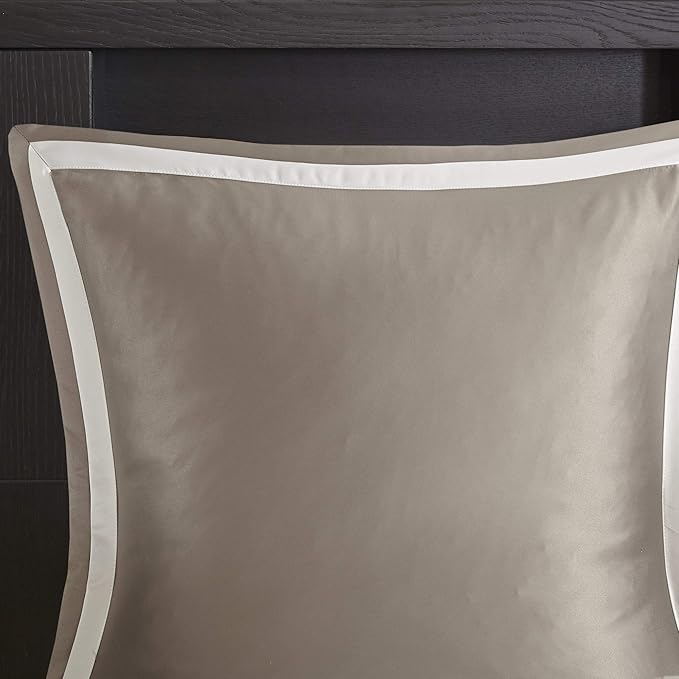 Madison Park Odette Cozy Comforter Set Jacquard Damask Medallion Design - Modern All Season, Down Alternative Bedding, Shams, Decorative Pillow, King(104 in x 92 in), Tan 8 Piece - LeafyLoom
