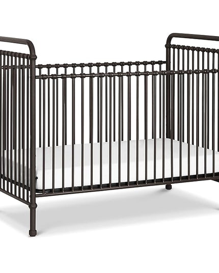 Namesake Abigail 3-in-1 Convertible Metal Crib in Vintage Iron, Greenguard Gold Certified - LeafyLoom