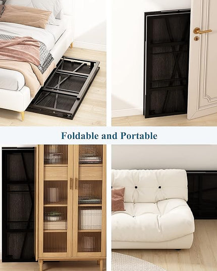 EMODA Folding Computer Desk 40 inch, No Assembly Needed Home Office Table Study Writing Gaming Desk, Black - LeafyLoom