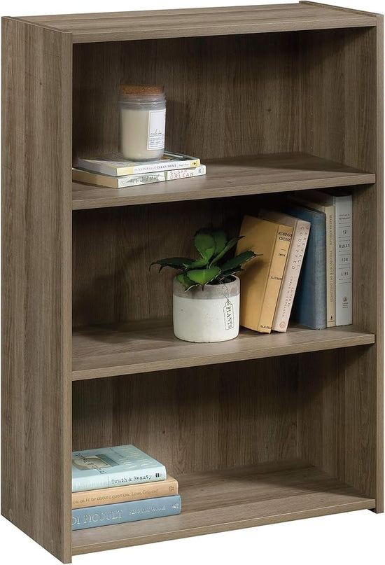 Sauder Beginnings 3 Bookcase/Book Shelf, L: 24.57" x W: 11.50" x H: 35.28", Summer Oak - LeafyLoom