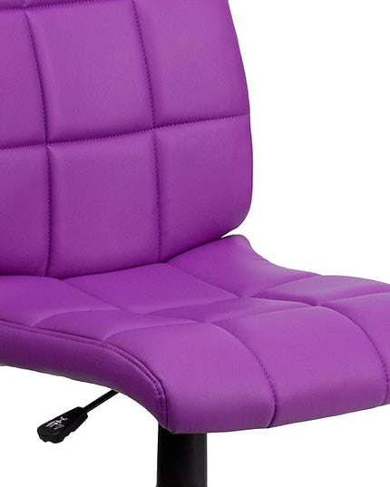Flash Furniture Clayton Mid-Back Purple Quilted Vinyl Swivel Task Office Chair - LeafyLoom