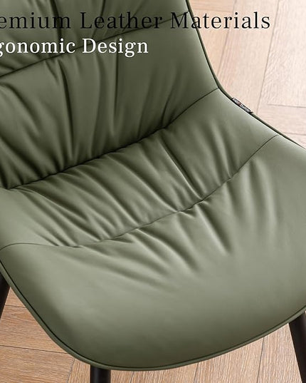 Kidol & Shellder Modern Dining Chairs Set of 2 Kitchen & Dining Room Chairs Upholstered Accent Chair Living Room Chairs Kitchen Chairs Comfy Chair for Bedrooms Waiting Room Home(Olive Green) - LeafyLoom