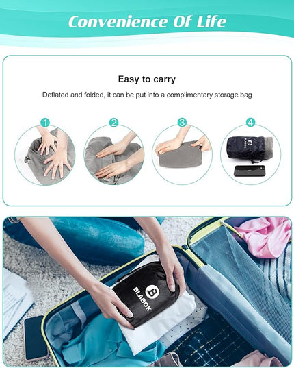 Inflatable Wedge Pillow for Sleeping, Traveling, Reading, Triangle Bed Wedge Pillow (Grey) - LeafyLoom