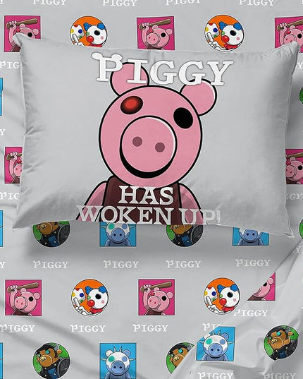 Jay Franco Piggy Join US 5 Piece Twin Size Bed Set - includes Comforter & Sheet Set - Super Soft Fade Resistant Polyester (Official Piggy Product) - LeafyLoom
