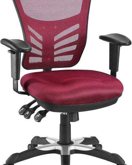 Modway Articulate Ergonomic Mesh Office Chair in Red - LeafyLoom