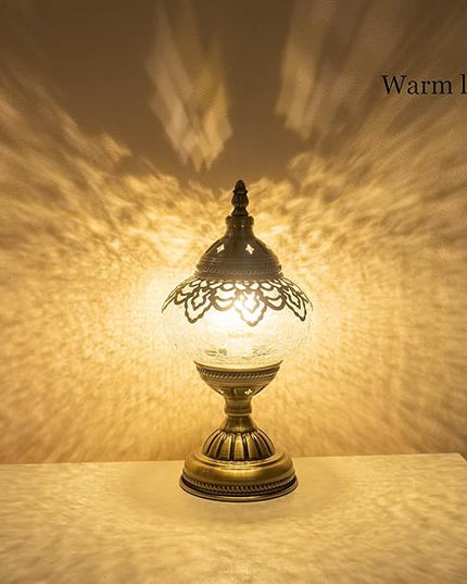 Turkish Mosaic Lamp Bohemian Tiffany Style Moroccan Bedside Lamps for Bedroom - LeafyLoom