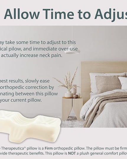 Cervical Orthopedic Foam Sleeping Pillow; For Neck, Shoulder, and Back Pain Relief; Helps Spinal Alignment; Back and Side Sleeping, Firm - Average - LeafyLoom