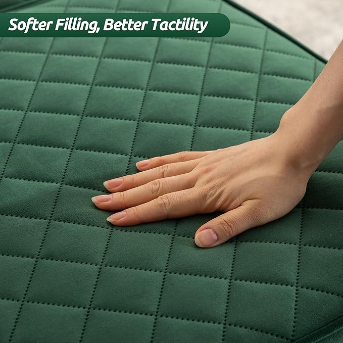 Sofa Bed, 4 in 1 Multi-Function Folding Ottoman Breathable Velvet Couch Bed with Adjustable Backrest Modern Convertible Chair for Living Room Apartment Office,Squared-Green - LeafyLoom