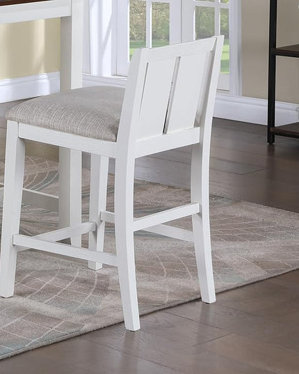 NicBex Kitchen Table for 2 Dining Room Table Set 3-Piece Small Space Counter Height Dining Table with Shelves and 2 Chairs for Small Space, Apartment, Breakfast Nook, White - LeafyLoom