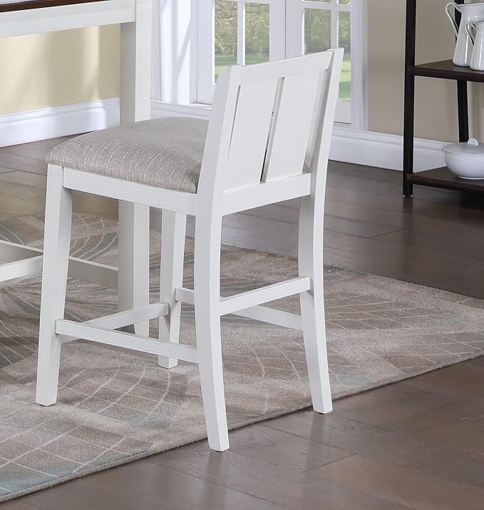 NicBex Kitchen Table for 2 Dining Room Table Set 3-Piece Small Space Counter Height Dining Table with Shelves and 2 Chairs for Small Space, Apartment, Breakfast Nook, White - LeafyLoom