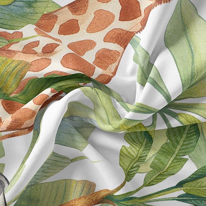Wild Animal Comforter King Size,Elephant Giraffe Zebra Kids Comforter Set,3Pcs Bedding Set Printed Comforter with 2 Pillowcases,Down Alternative,Soft and Lightweight - LeafyLoom