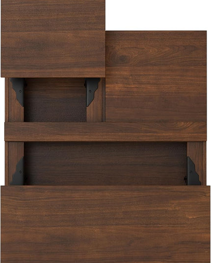 SIMPLIHOME Hunter 32 inch Wide Square Industrial Lift Top Coffee Table in Walnut for The Living Room and Family Room - LeafyLoom