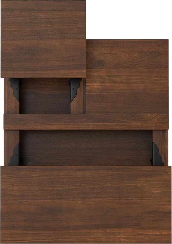 SIMPLIHOME Hunter 32 inch Wide Square Industrial Lift Top Coffee Table in Walnut for The Living Room and Family Room - LeafyLoom