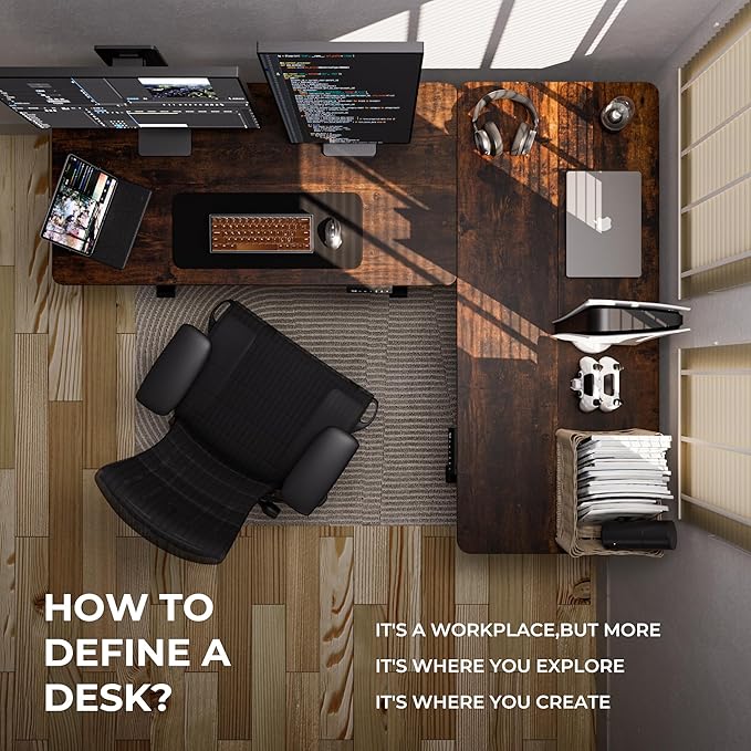 Electric Standing Desk - Adjustable Height with Memory Preset, 55 x 24 Inches Ergonomic Design Stand Up Home Office Standing Desk - LeafyLoom