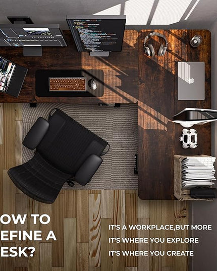 Electric Standing Desk - Adjustable Height with Memory Preset, 48 x 24 Inches Ergonomic Design Home Office Standing Desk - LeafyLoom