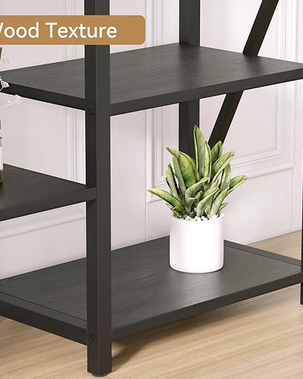 GAOMON Triple Wide 5 Tier Book Shelf, 70.8” Tall Bookcase with 14 Open Shelves, Large Industrial Bookshelves and Bookcases with Metal Frame for Home Office, Study Room, Living Room-Black - LeafyLoom